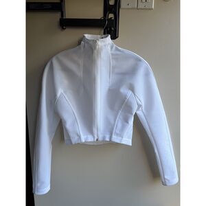 Alaïa White Panelled Mesh Cropped Jacket Size 34 NWT
